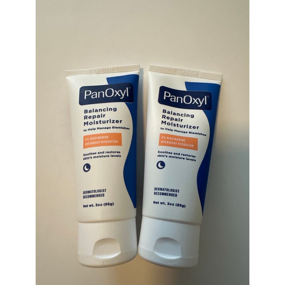 PanOxyl Balancing Repair Moisturizer Lot of 2 Niacinamide Overnight  3 oz